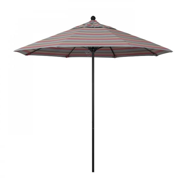 California Umbrella 9' Black Aluminum Market Umbrella, Sunbrella Gateway Blush 194061335529 - main